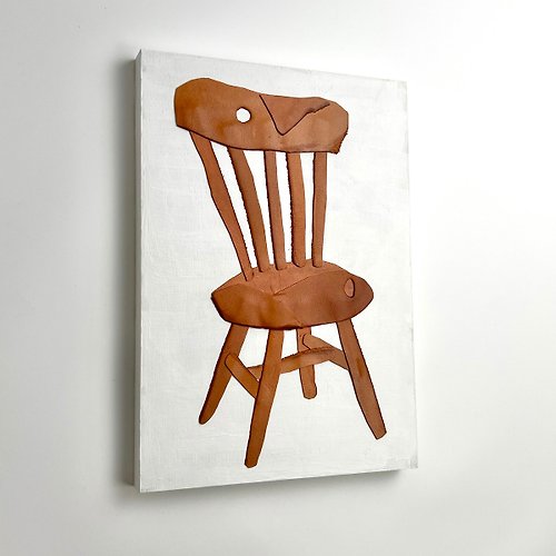 HELI 皮革拼貼藝術 / 木椅