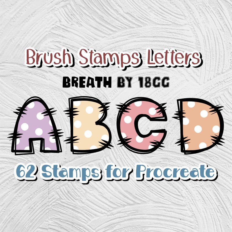 Breath Letters | Procreate Brush Stamp - 其他數位設計 - 其他材質 