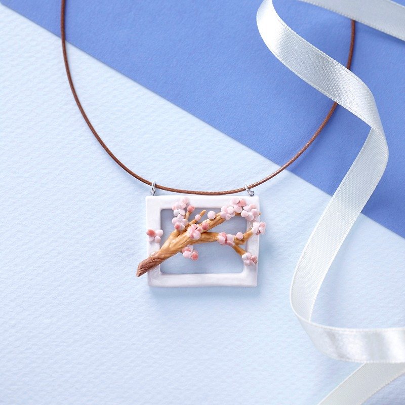 Spring BlossomsII-手作りのホワイトのネックレス - ネックレス - 磁器 ピンク