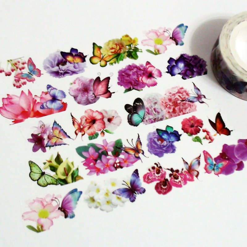 Masking Tape Flower & Butterfly Romance - Washi Tape - Paper 