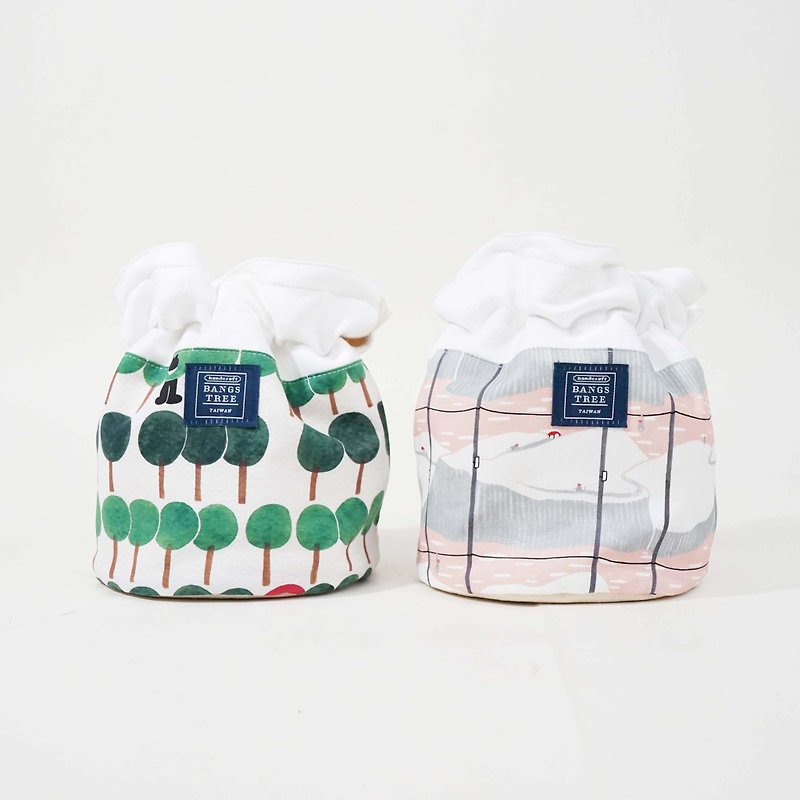 Christmas gift - 2-in discount on side bucket bag - กระเป๋าแมสเซนเจอร์ - ผ้าฝ้าย/ผ้าลินิน สีน้ำเงิน