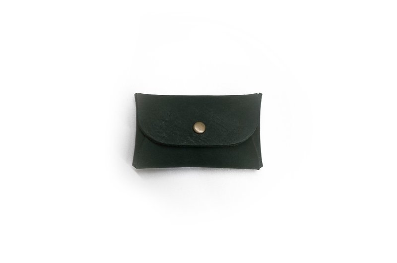 Hiker / Italian leather - Classic Card Case (dark green) - Coin Purses - Genuine Leather Green