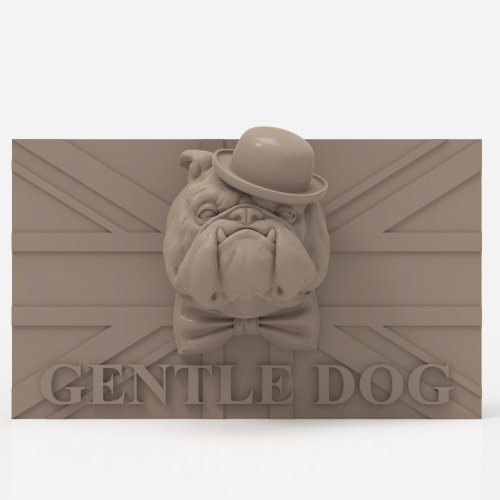 3DcncUNIQUE 3D模型STL數控3D列印GentleDog面板