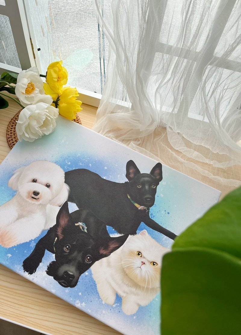 【Customized pet like face painting】Texture pet portrait painting dog and cat - Digital Portraits, Paintings & Illustrations - Other Materials 