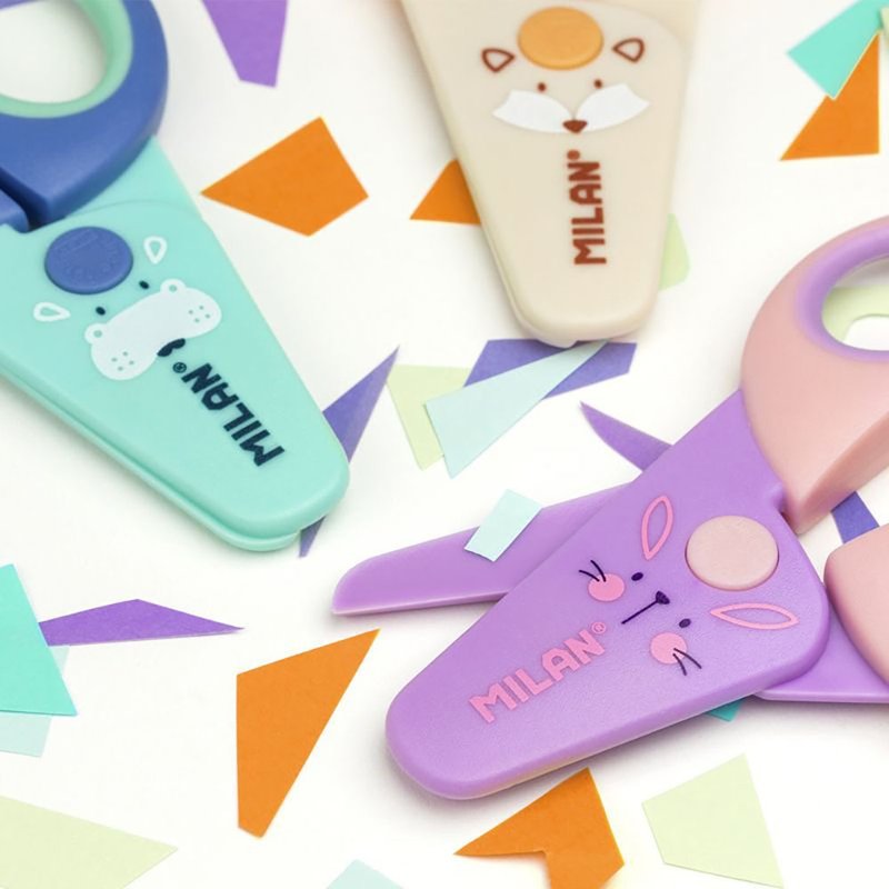 MILAN's first preschool scissors_small animal series (3 colors available) - Scissors & Letter Openers - Plastic Multicolor