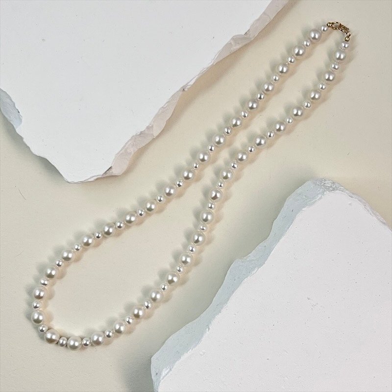 Classic Fresh Water Pearl Jewelry Set - สร้อยคอ - ไข่มุก ขาว