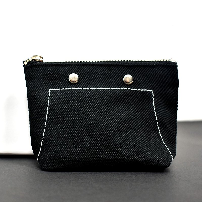 Coin purse ∣ zipper storage bag - กระเป๋าเครื่องสำอาง - ผ้าฝ้าย/ผ้าลินิน สีดำ