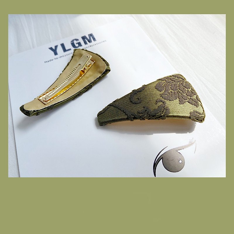 YLGM Handmade Olive Green Zhang Forged Hairpin Intangible Heritage Chinese Style