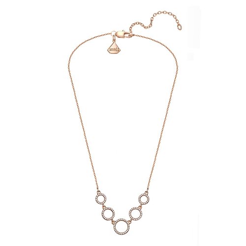 SOIRÉE BY N.Y. 蒔華芮設計師輕珠寶 細緻鏤空圈圈鑲鑽項鍊 玫瑰金 銀色