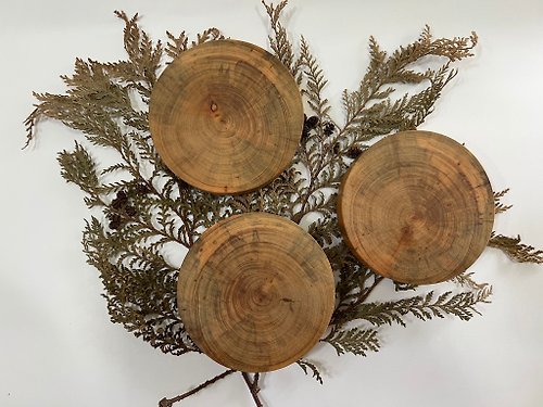 柘坊 台灣黃檜重油經典黑美人年輪紋圓形杯墊-散發木質芬芳