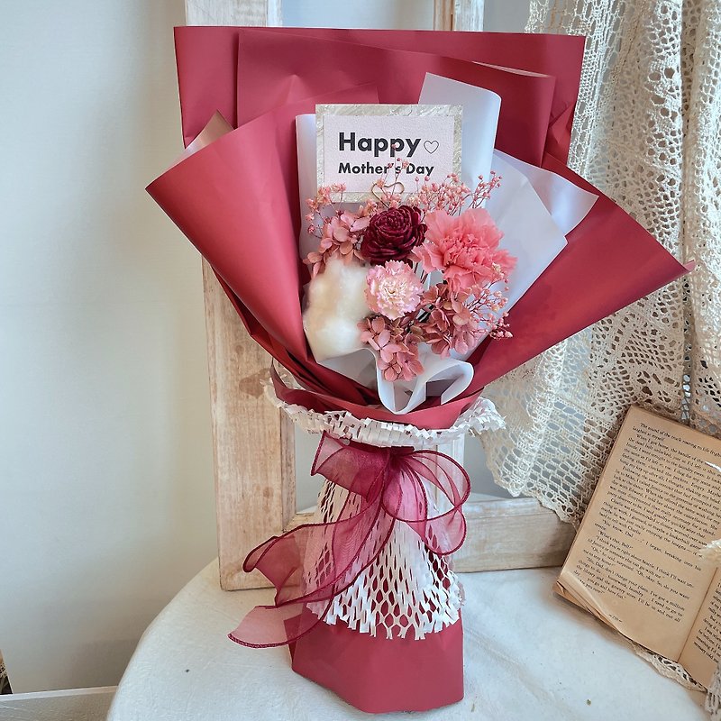 Ready-made immortal flowers/lasting flowers bouquet Mother's Day bouquet Carnation bouquet Mother's Day gift - Dried Flowers & Bouquets - Plants & Flowers Red
