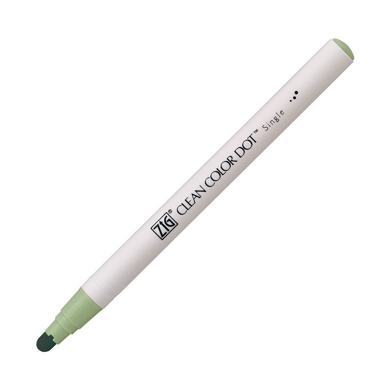 [Kuretake Japanese Kuretake] ZIG Clean Color Dot single-head dot pen light moss color - อุปกรณ์เขียนอื่นๆ - วัสดุอื่นๆ สีเขียว