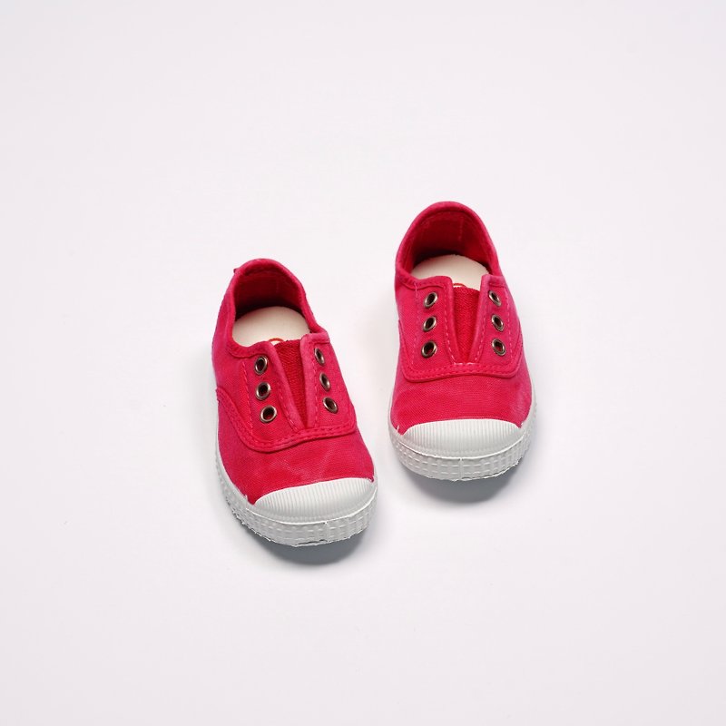 西班牙國民帆布鞋 CIENTA 70777 66 桃紅色 洗舊布料 童鞋 - 童裝鞋 - 棉．麻 紅色