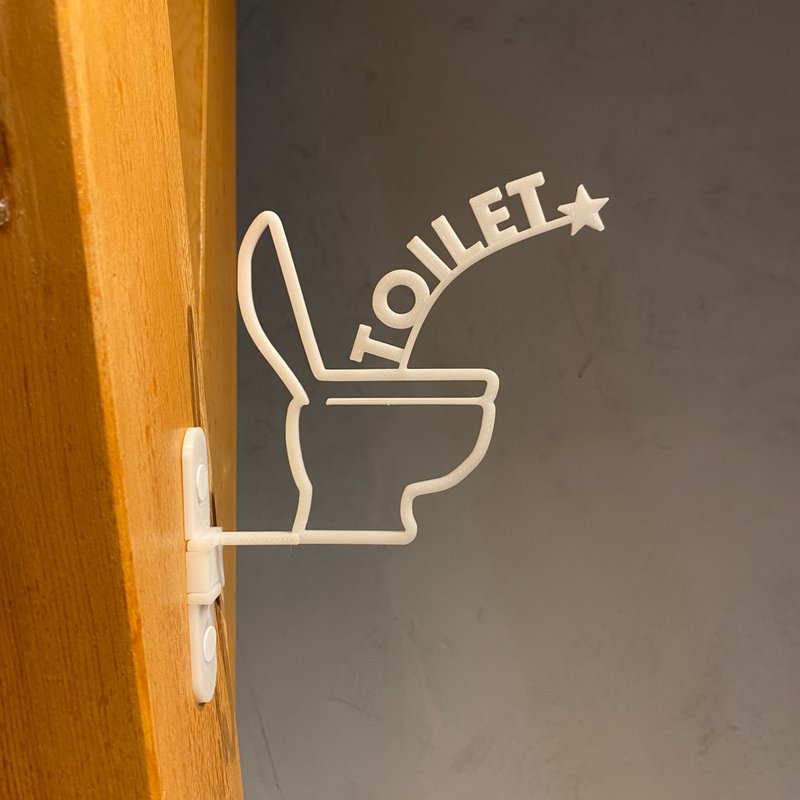 toilet sign - Wall Décor - Plastic Black