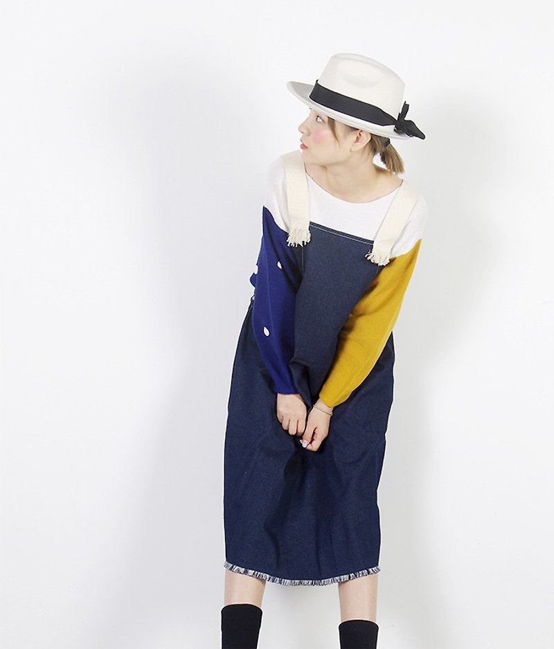 Loose denim dress Dress - imakokoni - One Piece Dresses - Cotton & Hemp Blue