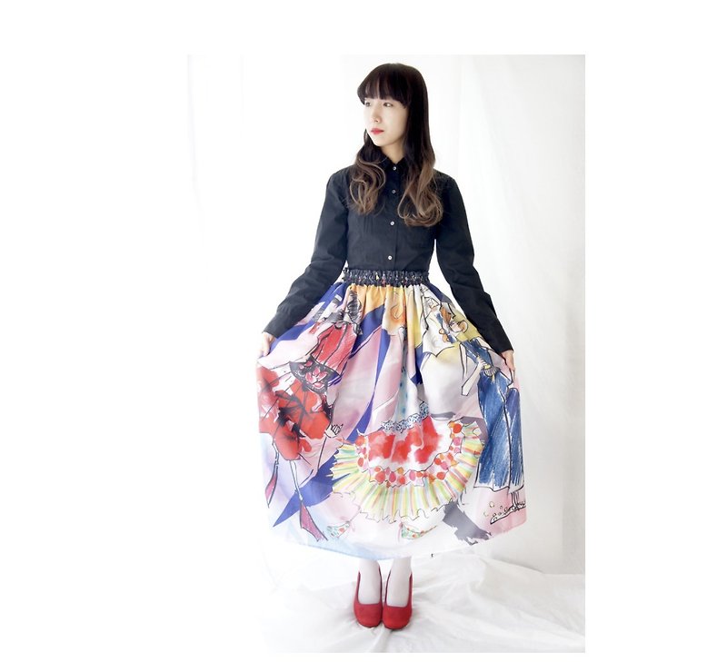 fashion design skirt - Skirts - Polyester Multicolor