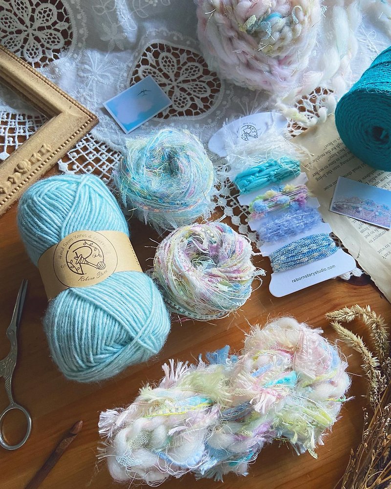 Limited Edition Textured Colored Yarn Material Gift Box Set (Marshmallow) - เย็บปัก/ถักทอ/ใยขนแกะ - วัสดุอื่นๆ หลากหลายสี