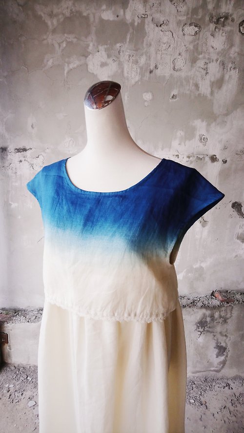 知染生活 知染生活-天然藍染手工兩件式連身裙