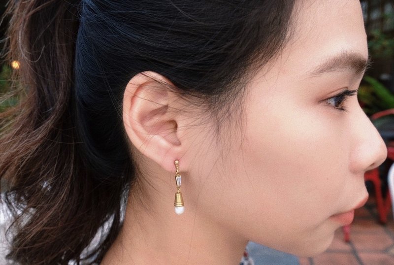 SYUAN JEWELRY | 圓舞曲 —設計款 珍珠耳環 - 耳環/耳夾/耳骨夾 - 珍珠 金色