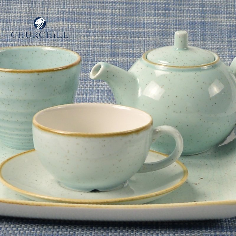 CAPPUCCINO CUP & SAUCER - Duck Egg Blue - Mugs - Porcelain Blue