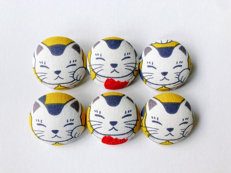 Lucky Cat Buttons Knitting/Knitting/Sewing DIY Materials Handmade Materials - Knitting, Embroidery, Felted Wool & Sewing - Cotton & Hemp Yellow