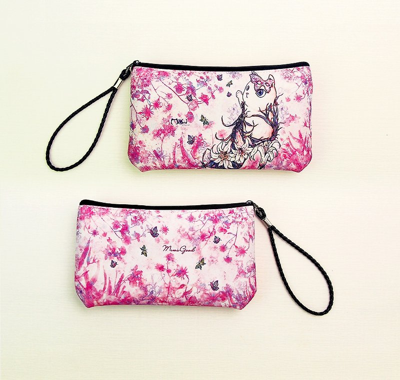 Waterproof mobile phone bag / Clutch / Out bag / purse [High-heeled cat series] # Changeable neck long rope - Clutch Bags - Other Materials 