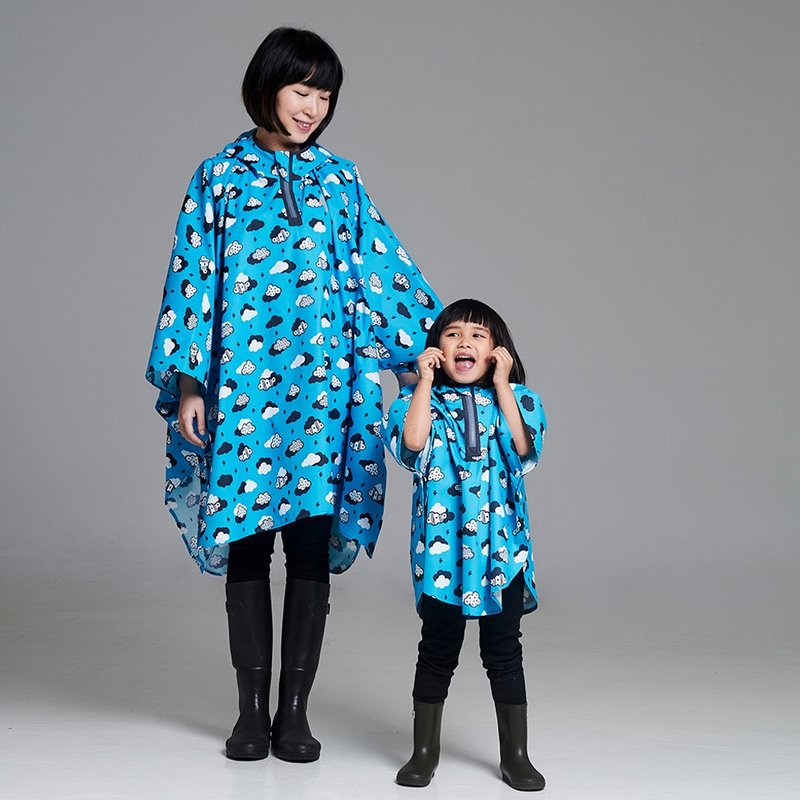 斗篷 | 轟隆隆雲朵 (雨衣 兒童雨具) - 兒童雨衣/雨傘 - 防水材質 藍色