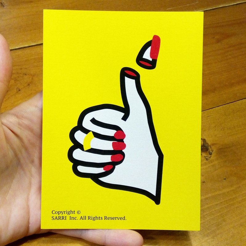 虛無飄渺的讚(可製作A3大小的海報) 生日卡 設計 著色 插畫 繪本 卡片 萬用卡 藝術 愛 特別 有趣 怪 特色 怪異 可愛 台灣 可愛 好玩 - 卡片/明信片 - 紙 黃色