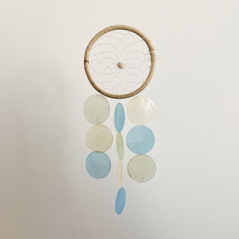 DIY-KIT| Ricotta Cheese(S)-Blue, Yellow-Circle | Shell Wind Chime Mobile |#0-581 - 其他 - 貝殼 藍色