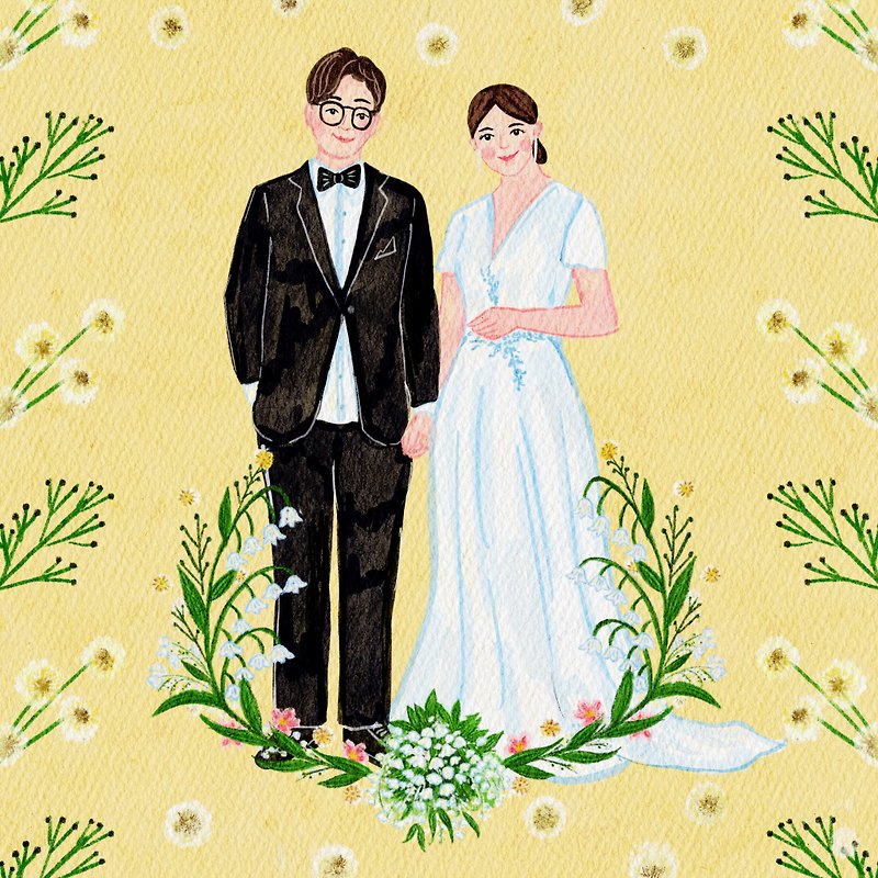 [Customized] Electronic file wedding dress like Yan painted thank you card wedding invitation wedding back board fresh watercolor - Wedding Invitations - Other Materials Pink