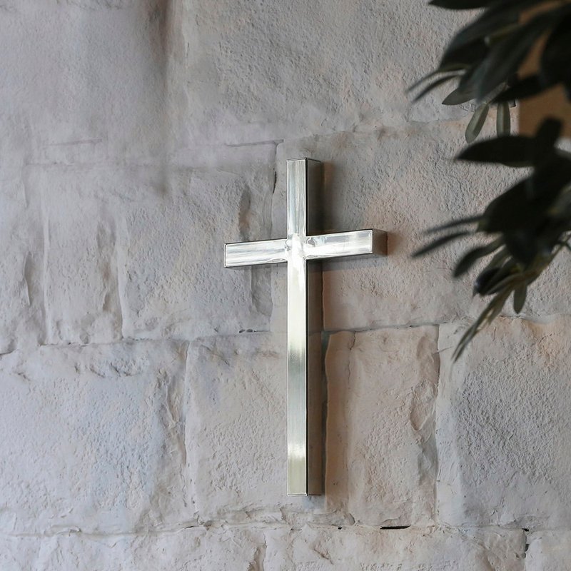 No.10 Stainless Steel Cross, Made in Taiwan, Original Design - ของวางตกแต่ง - สแตนเลส สีเงิน