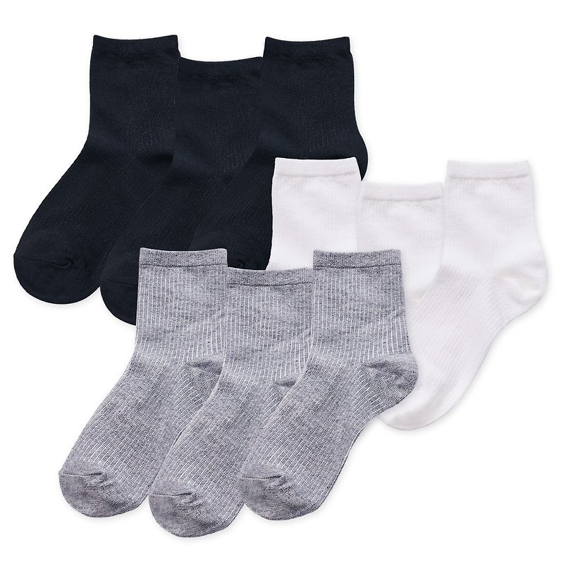【ONEDER】Lycra elastic mid-calf socks 3 pairs set Korean style mid-calf socks made in Taiwan for women - ถุงเท้า - วัสดุอื่นๆ 