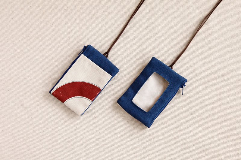 [New-three-purpose hanging ticket holder]-pass orange - ID & Badge Holders - Cotton & Hemp Blue