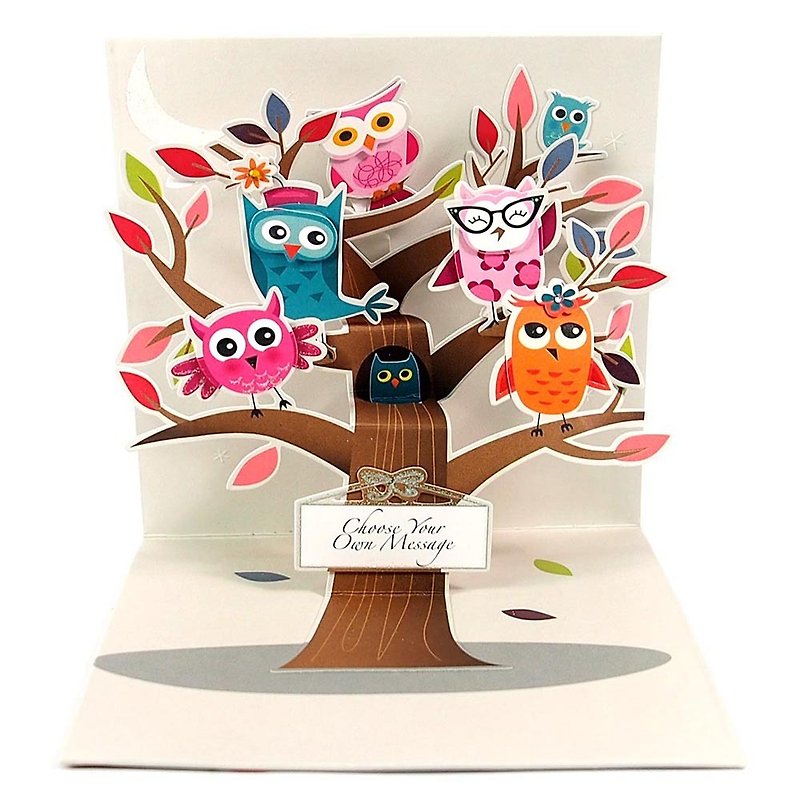 Multi-purpose Three-dimensional Card-Owl's Home [Up With Paper- Pop-up Card Mother/Birthday/Sense - การ์ด/โปสการ์ด - กระดาษ หลากหลายสี