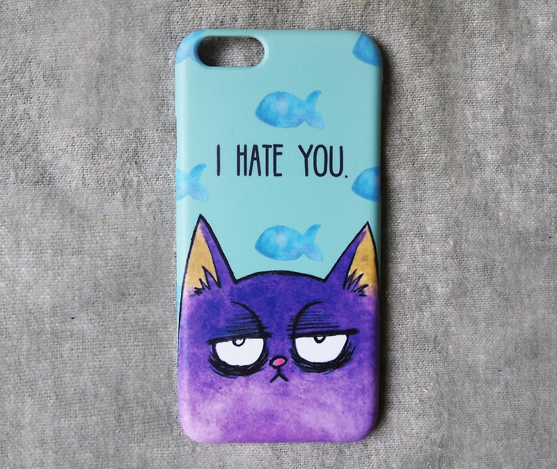 'I Hate You' iphone Casing - Phone Cases - Plastic Blue