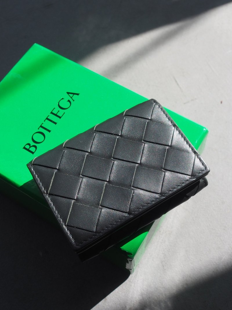 BOTTEGA VENETA ボッテガヴェネタ マキシイントレチャート ウォレット ヴィンテージ - 皮夾/長短夾/錢包 - 真皮 黑色