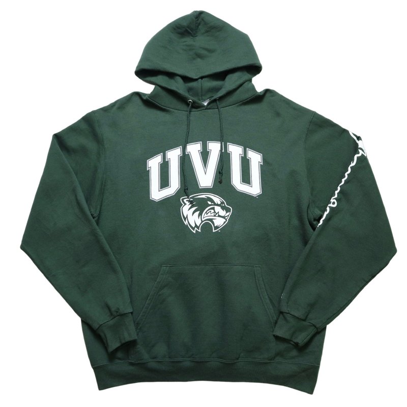 Champion Utah Valley University Cap T Hoodie University T - เสื้อฮู้ด - วัสดุอื่นๆ สีเขียว