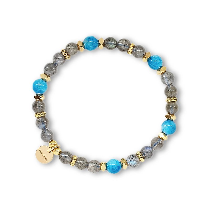String Series Brass Labradorite Apatite Bracelet Natural Ore - Bracelets - Jade Gray