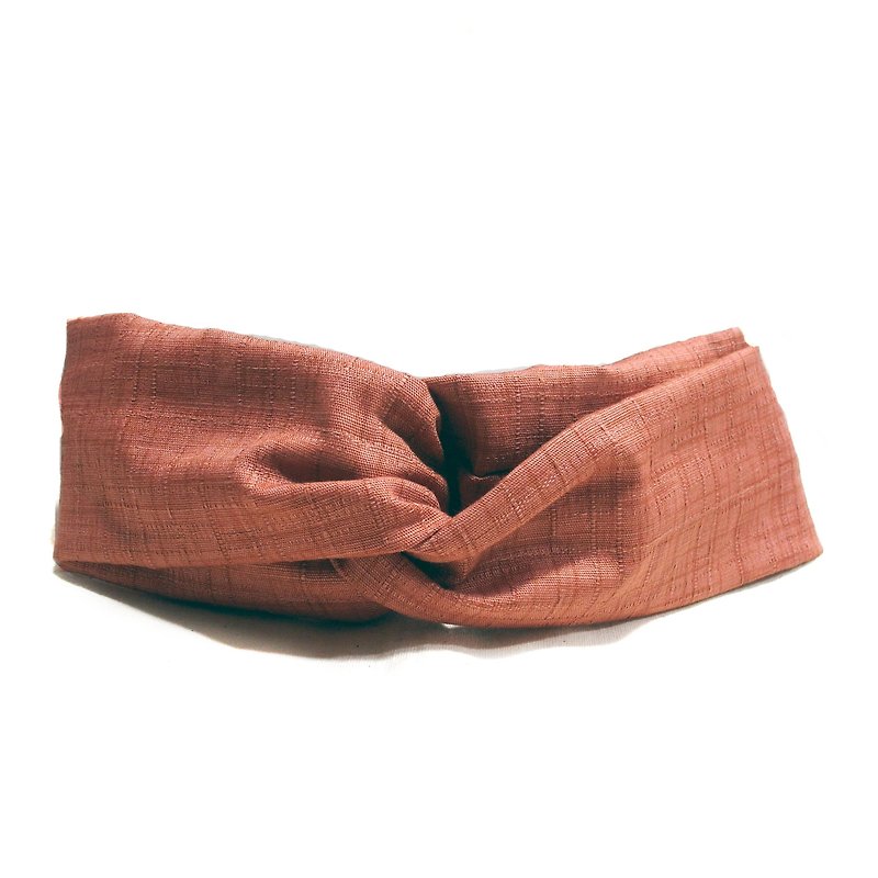Brick red Japanese cloth limited edition | hair band - Hair Accessories - Cotton & Hemp Red