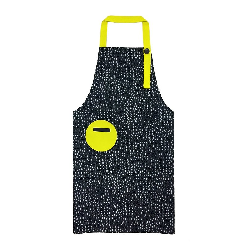 OGG geometric fun color matching mommy work apron-dada raindrops - ผ้ากันเปื้อน - เส้นใยสังเคราะห์ สีเหลือง