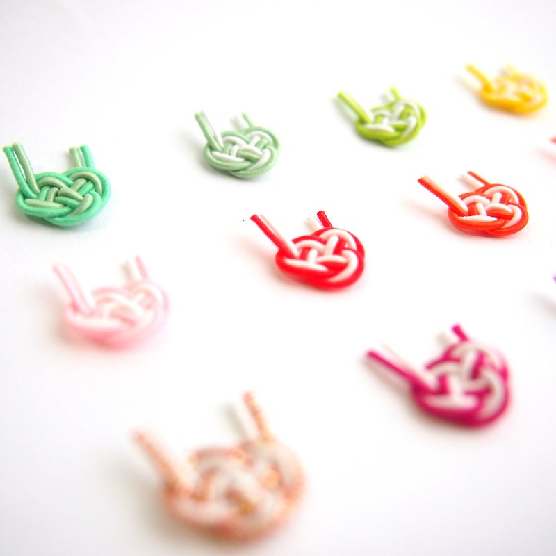 japanese style pierce / earring / mizuhiki / japan / accessory / kawaii - 耳環/耳夾 - 絲．絹 多色