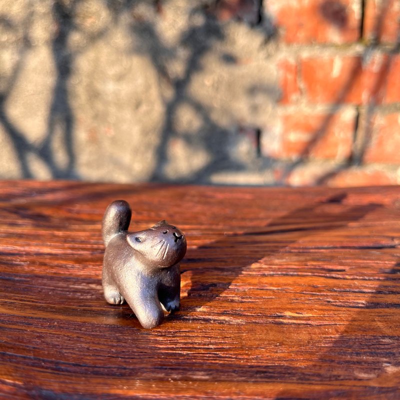 Slowly advancing little black cat/chopstick rest/pottery - Chopsticks - Pottery Black