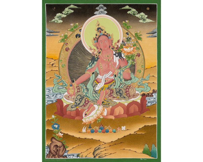 紅度母唐卡畫 以神聖恩典提升您的靈性裝飾 - 壁貼/牆壁裝飾 - 其他材質 多色