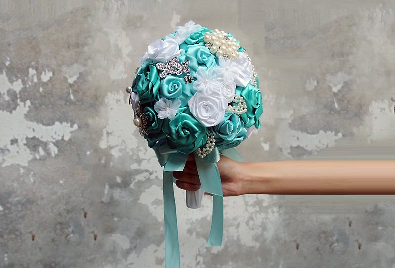 Jewelry bouquet - Tiffany blue - Plants - Gemstone White