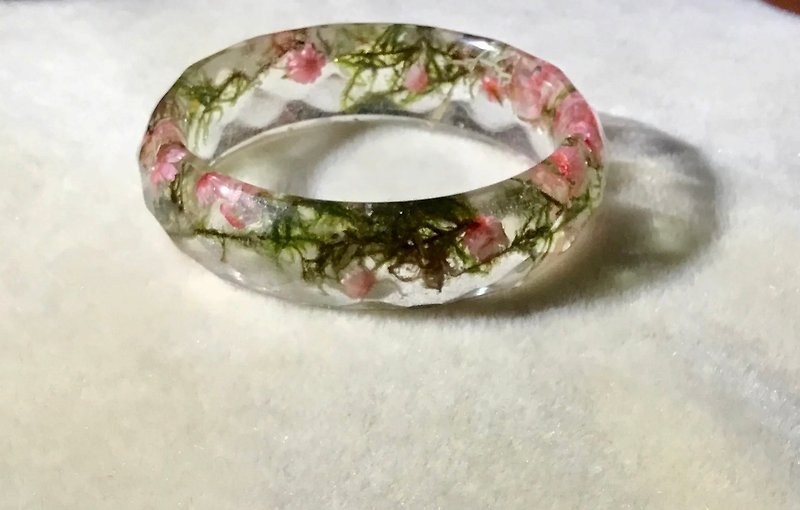 Real pressed flower bracelet - สร้อยข้อมือ - พืช/ดอกไม้ สึชมพู