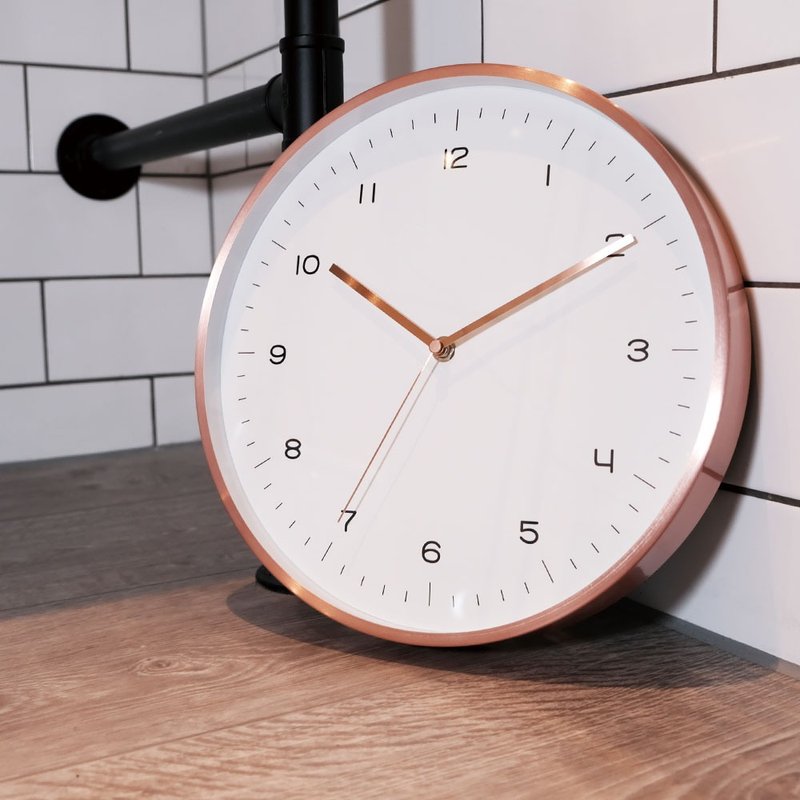 12-inch delicate and elegant metal wall clock- Rose Gold - นาฬิกา - โลหะ สีทอง