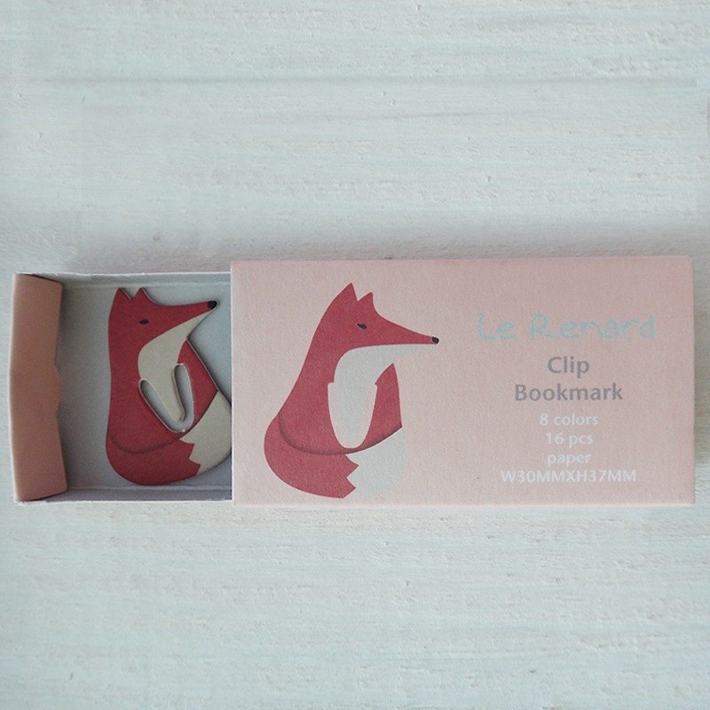 Paperclip-Little Fox-Paper Bookmark - Badges & Pins - Paper 