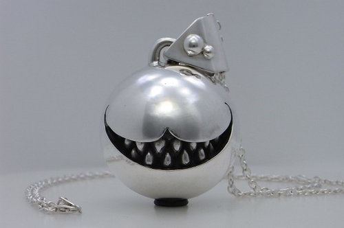 Cheshire Cat smile ball pendant LLL (s_m-P.55) ( 微笑 貓 猫 銀 戒指 指环 爱丽丝梦游仙境 )