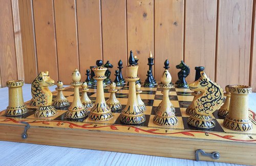 Soviet small chess set, Chess USSR, Vintage chess, cheapest Wooden chess set, ,christmas gift,gift idea, queen gambit