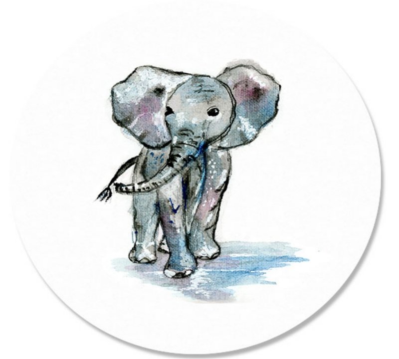 Hand-painted Creative Milk Elephant Ceramic Absorbent Coaster - เฟอร์นิเจอร์อื่น ๆ - เครื่องลายคราม ขาว